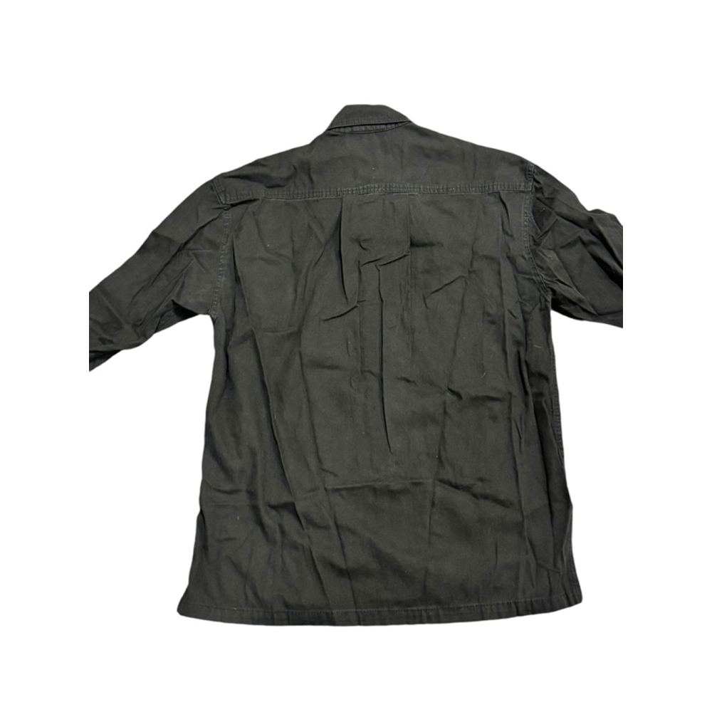 Vintage 80s Gene Ewing Men’s Bis Shirt Wrinkle Rich Denim Black Size Small​ - Picture 2 of 8